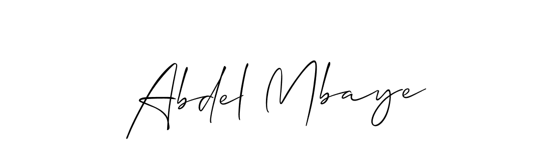 How to make Abdel Mbaye name signature. Use Allison_Script style for creating short signs online. This is the latest handwritten sign. Abdel Mbaye signature style 2 images and pictures png