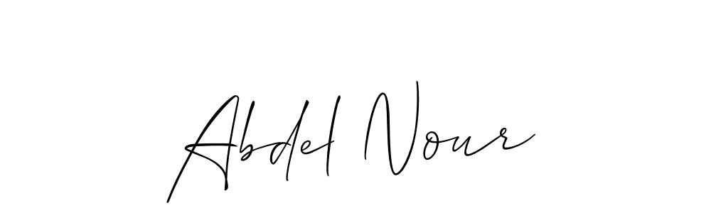 Use a signature maker to create a handwritten signature online. With this signature software, you can design (Allison_Script) your own signature for name Abdel Nour. Abdel Nour signature style 2 images and pictures png