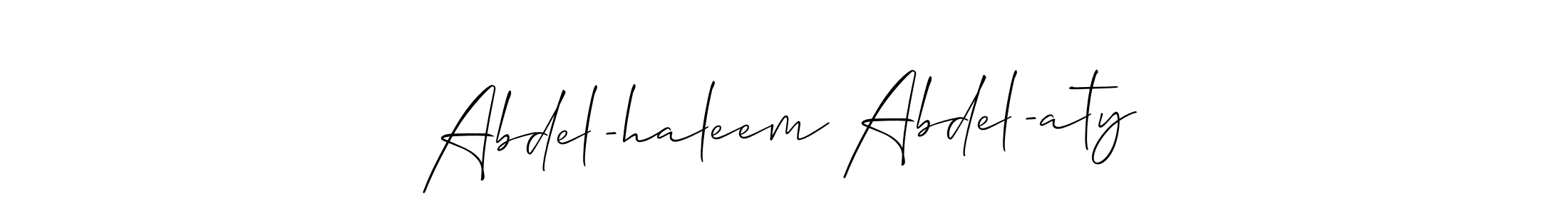 if you are searching for the best signature style for your name Abdel-haleem Abdel-aty. so please give up your signature search. here we have designed multiple signature styles  using Allison_Script. Abdel-haleem Abdel-aty signature style 2 images and pictures png