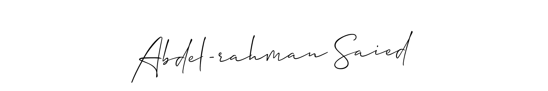 if you are searching for the best signature style for your name Abdel-rahman Saied. so please give up your signature search. here we have designed multiple signature styles  using Allison_Script. Abdel-rahman Saied signature style 2 images and pictures png