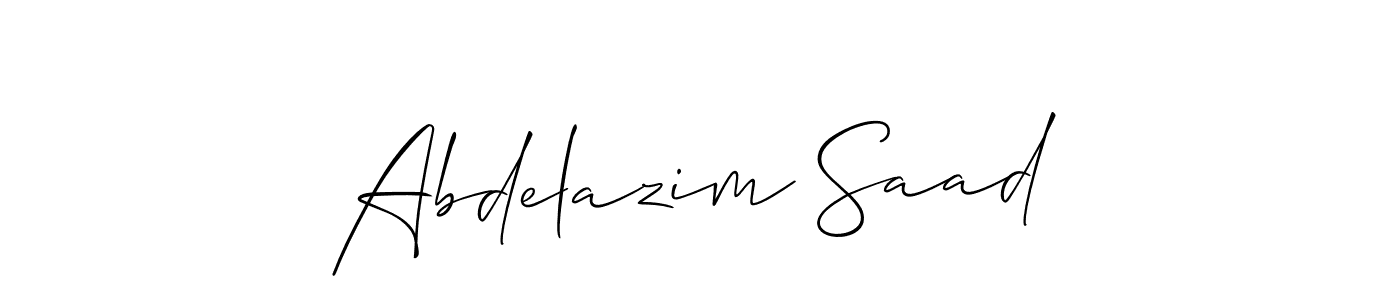 Design your own signature with our free online signature maker. With this signature software, you can create a handwritten (Allison_Script) signature for name Abdelazim Saad. Abdelazim Saad signature style 2 images and pictures png