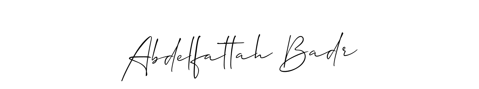 How to make Abdelfattah Badr name signature. Use Allison_Script style for creating short signs online. This is the latest handwritten sign. Abdelfattah Badr signature style 2 images and pictures png