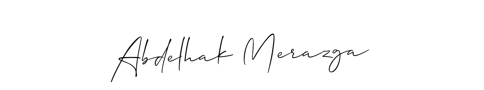 Create a beautiful signature design for name Abdelhak Merazga. With this signature (Allison_Script) fonts, you can make a handwritten signature for free. Abdelhak Merazga signature style 2 images and pictures png
