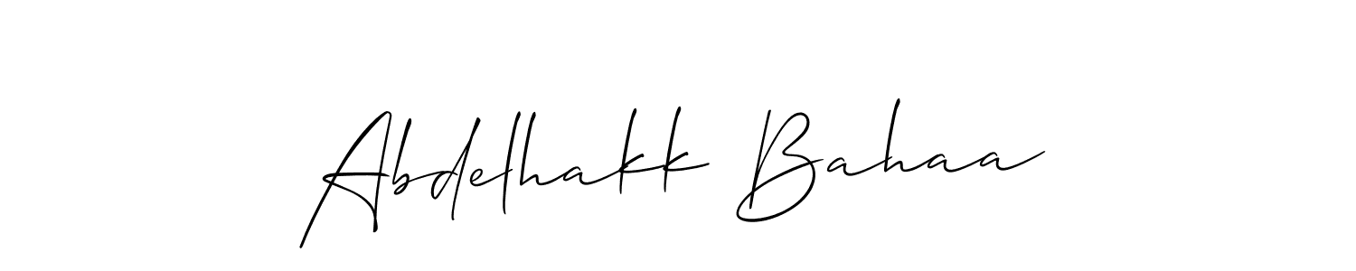 Design your own signature with our free online signature maker. With this signature software, you can create a handwritten (Allison_Script) signature for name Abdelhakk Bahaa. Abdelhakk Bahaa signature style 2 images and pictures png