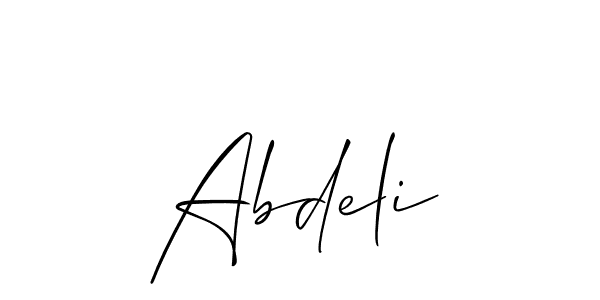 Abdeli stylish signature style. Best Handwritten Sign (Allison_Script) for my name. Handwritten Signature Collection Ideas for my name Abdeli. Abdeli signature style 2 images and pictures png