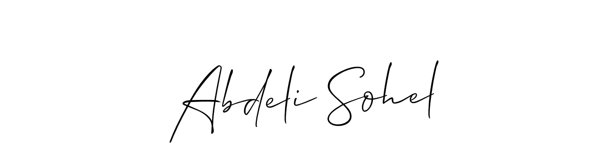 It looks lik you need a new signature style for name Abdeli Sohel. Design unique handwritten (Allison_Script) signature with our free signature maker in just a few clicks. Abdeli Sohel signature style 2 images and pictures png