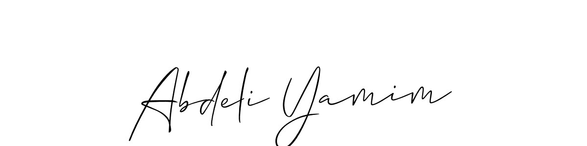 This is the best signature style for the Abdeli Yamim name. Also you like these signature font (Allison_Script). Mix name signature. Abdeli Yamim signature style 2 images and pictures png