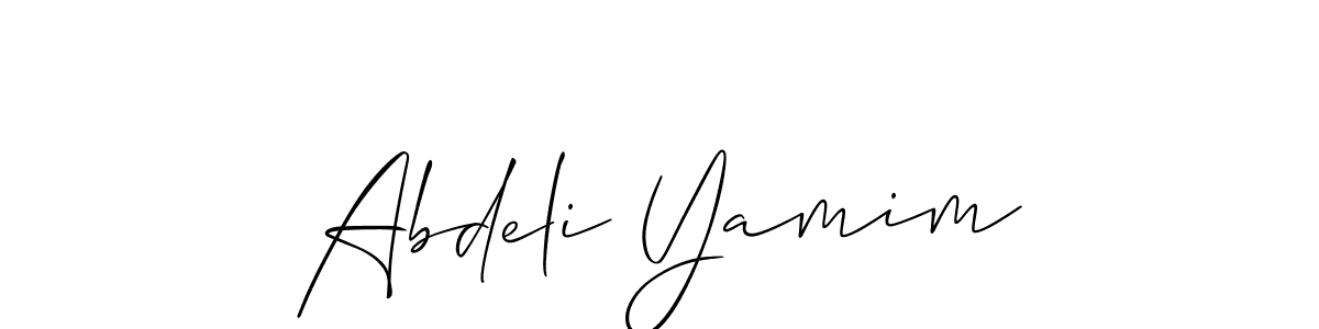 Use a signature maker to create a handwritten signature online. With this signature software, you can design (Allison_Script) your own signature for name Abdeli Yamim. Abdeli Yamim signature style 2 images and pictures png