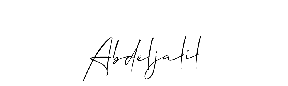 This is the best signature style for the Abdeljalil name. Also you like these signature font (Allison_Script). Mix name signature. Abdeljalil signature style 2 images and pictures png