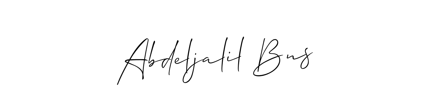 Abdeljalil Bns stylish signature style. Best Handwritten Sign (Allison_Script) for my name. Handwritten Signature Collection Ideas for my name Abdeljalil Bns. Abdeljalil Bns signature style 2 images and pictures png