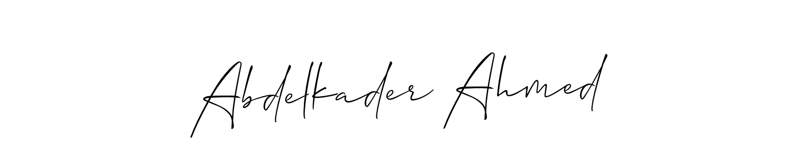 Also You can easily find your signature by using the search form. We will create Abdelkader Ahmed name handwritten signature images for you free of cost using Allison_Script sign style. Abdelkader Ahmed signature style 2 images and pictures png