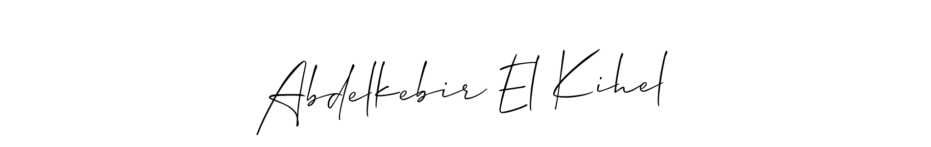 You should practise on your own different ways (Allison_Script) to write your name (Abdelkebir El Kihel) in signature. don't let someone else do it for you. Abdelkebir El Kihel signature style 2 images and pictures png