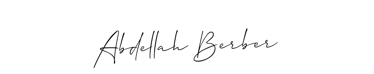 Also You can easily find your signature by using the search form. We will create Abdellah Berber name handwritten signature images for you free of cost using Allison_Script sign style. Abdellah Berber signature style 2 images and pictures png