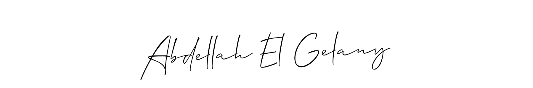 Make a beautiful signature design for name Abdellah El Gelany. With this signature (Allison_Script) style, you can create a handwritten signature for free. Abdellah El Gelany signature style 2 images and pictures png