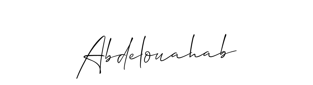 Allison_Script is a professional signature style that is perfect for those who want to add a touch of class to their signature. It is also a great choice for those who want to make their signature more unique. Get Abdelouahab name to fancy signature for free. Abdelouahab signature style 2 images and pictures png