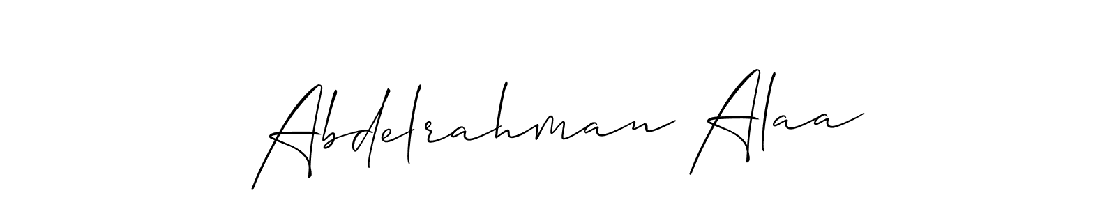 Also You can easily find your signature by using the search form. We will create Abdelrahman Alaa name handwritten signature images for you free of cost using Allison_Script sign style. Abdelrahman Alaa signature style 2 images and pictures png