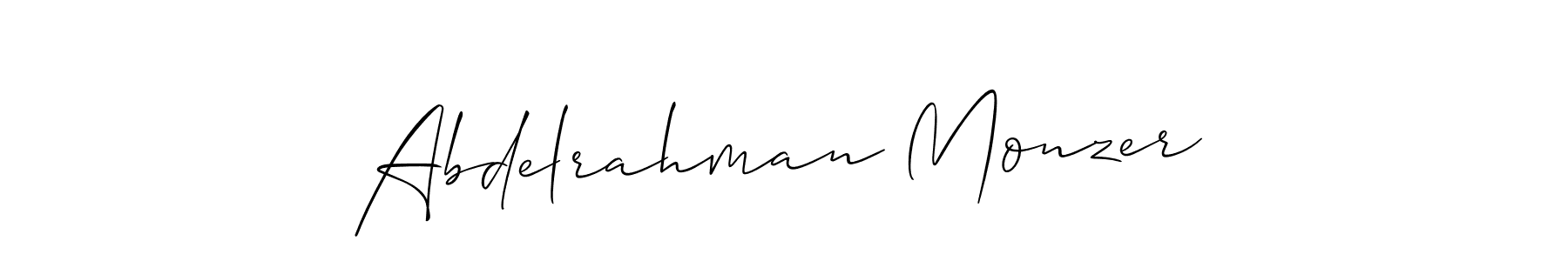 Design your own signature with our free online signature maker. With this signature software, you can create a handwritten (Allison_Script) signature for name Abdelrahman Monzer. Abdelrahman Monzer signature style 2 images and pictures png