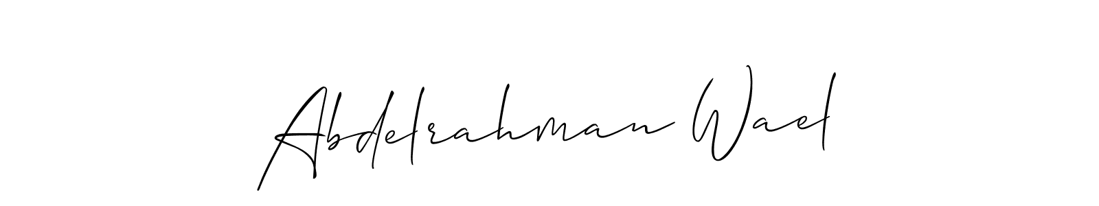 if you are searching for the best signature style for your name Abdelrahman Wael. so please give up your signature search. here we have designed multiple signature styles  using Allison_Script. Abdelrahman Wael signature style 2 images and pictures png