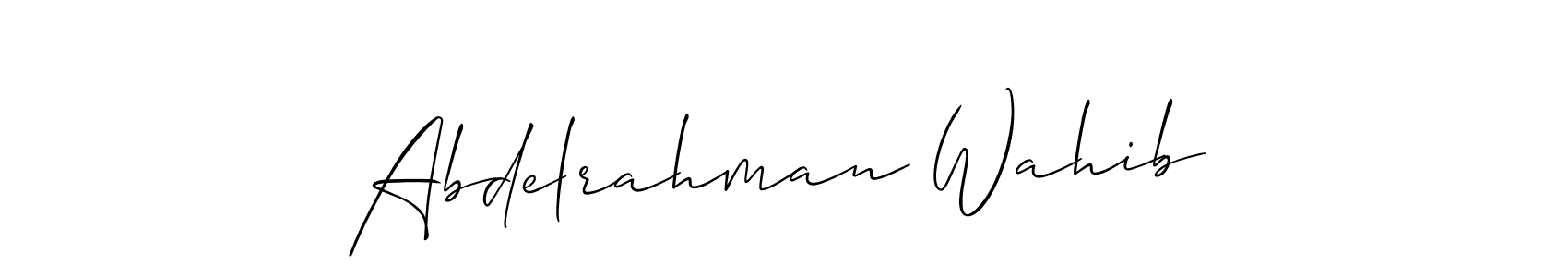 This is the best signature style for the Abdelrahman Wahib name. Also you like these signature font (Allison_Script). Mix name signature. Abdelrahman Wahib signature style 2 images and pictures png