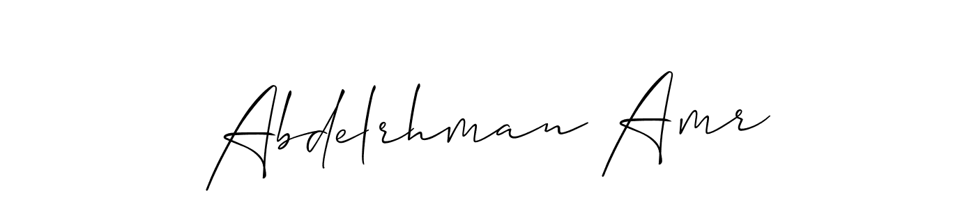 Allison_Script is a professional signature style that is perfect for those who want to add a touch of class to their signature. It is also a great choice for those who want to make their signature more unique. Get Abdelrhman Amr name to fancy signature for free. Abdelrhman Amr signature style 2 images and pictures png