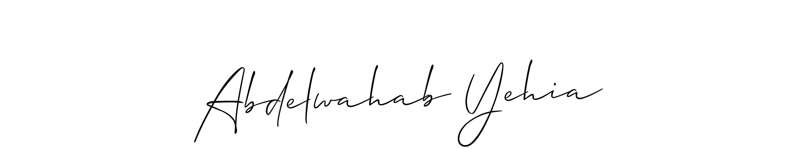 This is the best signature style for the Abdelwahab Yehia name. Also you like these signature font (Allison_Script). Mix name signature. Abdelwahab Yehia signature style 2 images and pictures png