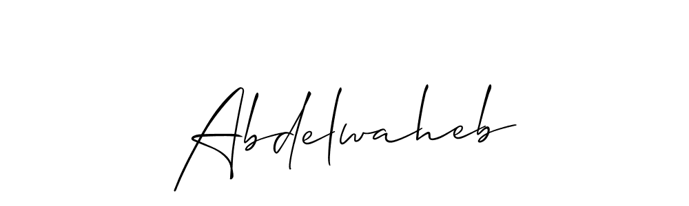 Also You can easily find your signature by using the search form. We will create Abdelwaheb name handwritten signature images for you free of cost using Allison_Script sign style. Abdelwaheb signature style 2 images and pictures png