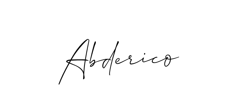 Design your own signature with our free online signature maker. With this signature software, you can create a handwritten (Allison_Script) signature for name Abderico. Abderico signature style 2 images and pictures png