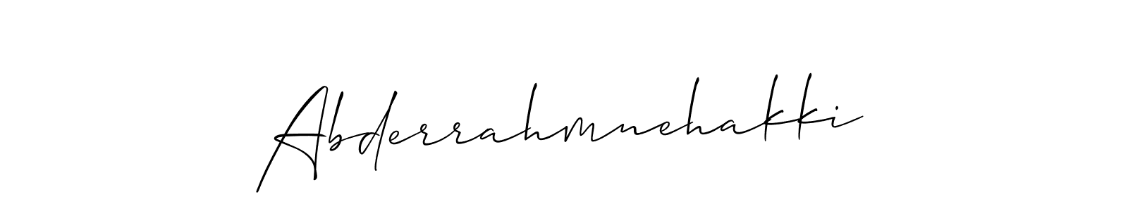 if you are searching for the best signature style for your name Abderrahmnehakki. so please give up your signature search. here we have designed multiple signature styles  using Allison_Script. Abderrahmnehakki signature style 2 images and pictures png