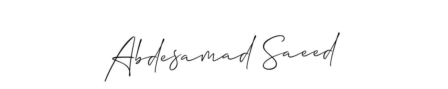 How to make Abdesamad Saeed signature? Allison_Script is a professional autograph style. Create handwritten signature for Abdesamad Saeed name. Abdesamad Saeed signature style 2 images and pictures png