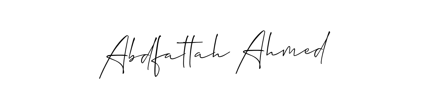 How to make Abdfattah Ahmed name signature. Use Allison_Script style for creating short signs online. This is the latest handwritten sign. Abdfattah Ahmed signature style 2 images and pictures png