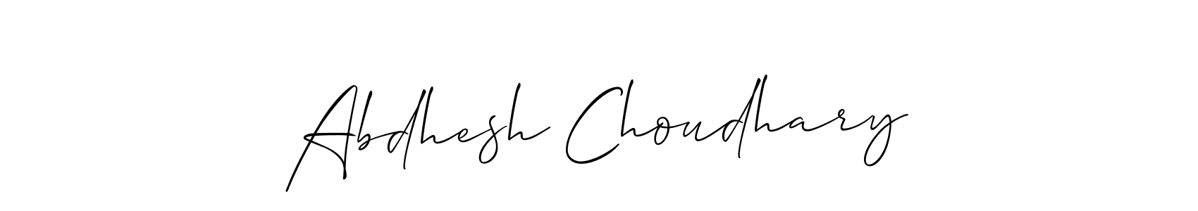 Design your own signature with our free online signature maker. With this signature software, you can create a handwritten (Allison_Script) signature for name Abdhesh Choudhary. Abdhesh Choudhary signature style 2 images and pictures png