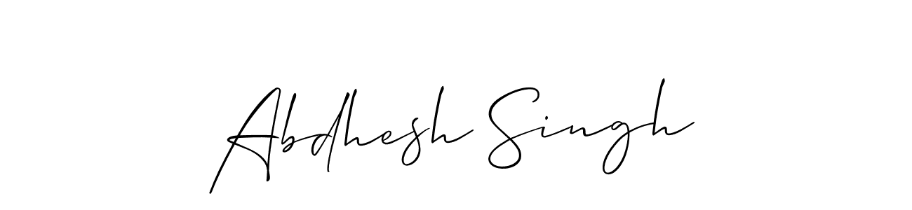 How to make Abdhesh Singh name signature. Use Allison_Script style for creating short signs online. This is the latest handwritten sign. Abdhesh Singh signature style 2 images and pictures png