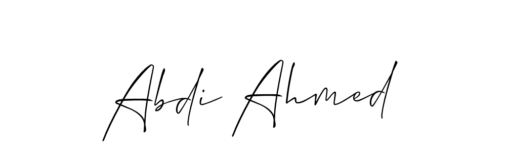 Create a beautiful signature design for name Abdi Ahmed. With this signature (Allison_Script) fonts, you can make a handwritten signature for free. Abdi Ahmed signature style 2 images and pictures png