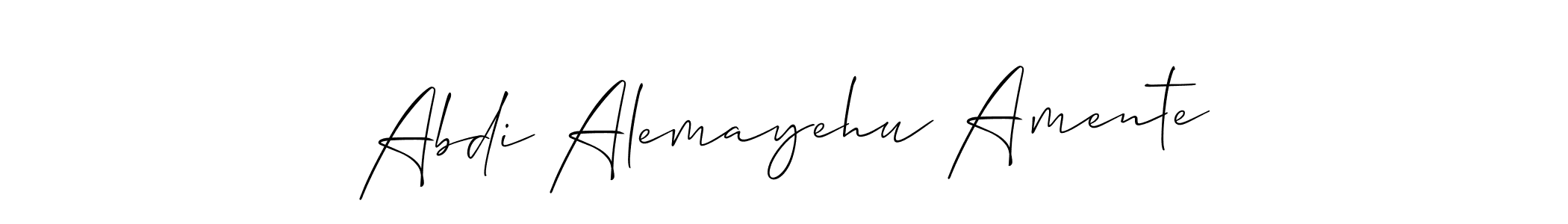 Make a beautiful signature design for name Abdi Alemayehu Amente. With this signature (Allison_Script) style, you can create a handwritten signature for free. Abdi Alemayehu Amente signature style 2 images and pictures png