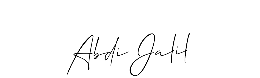 Use a signature maker to create a handwritten signature online. With this signature software, you can design (Allison_Script) your own signature for name Abdi Jalil. Abdi Jalil signature style 2 images and pictures png