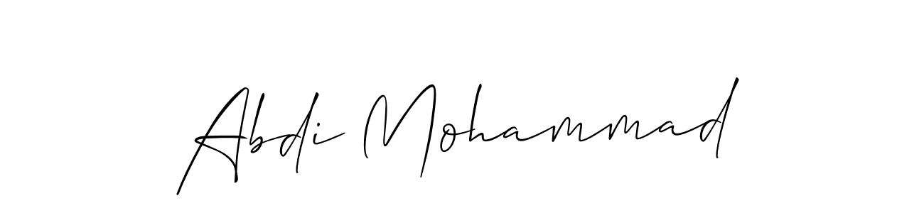 The best way (Allison_Script) to make a short signature is to pick only two or three words in your name. The name Abdi Mohammad include a total of six letters. For converting this name. Abdi Mohammad signature style 2 images and pictures png