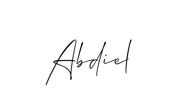 Make a beautiful signature design for name Abdiel. With this signature (Allison_Script) style, you can create a handwritten signature for free. Abdiel signature style 2 images and pictures png