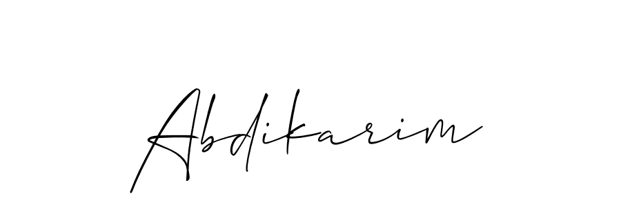 if you are searching for the best signature style for your name Abdikarim. so please give up your signature search. here we have designed multiple signature styles  using Allison_Script. Abdikarim signature style 2 images and pictures png