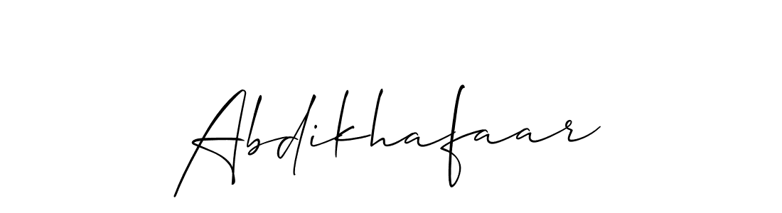 Make a short Abdikhafaar signature style. Manage your documents anywhere anytime using Allison_Script. Create and add eSignatures, submit forms, share and send files easily. Abdikhafaar signature style 2 images and pictures png