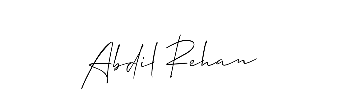 Design your own signature with our free online signature maker. With this signature software, you can create a handwritten (Allison_Script) signature for name Abdil Rehan. Abdil Rehan signature style 2 images and pictures png