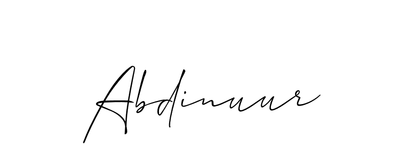 Design your own signature with our free online signature maker. With this signature software, you can create a handwritten (Allison_Script) signature for name Abdinuur. Abdinuur signature style 2 images and pictures png