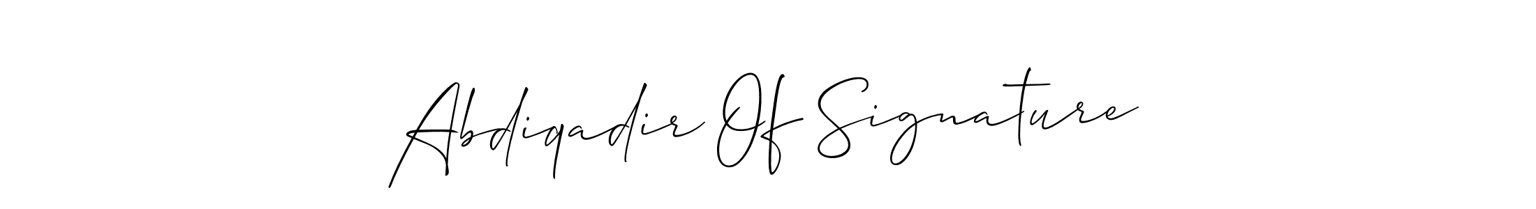 Make a beautiful signature design for name Abdiqadir Of Signature. With this signature (Allison_Script) style, you can create a handwritten signature for free. Abdiqadir Of Signature signature style 2 images and pictures png