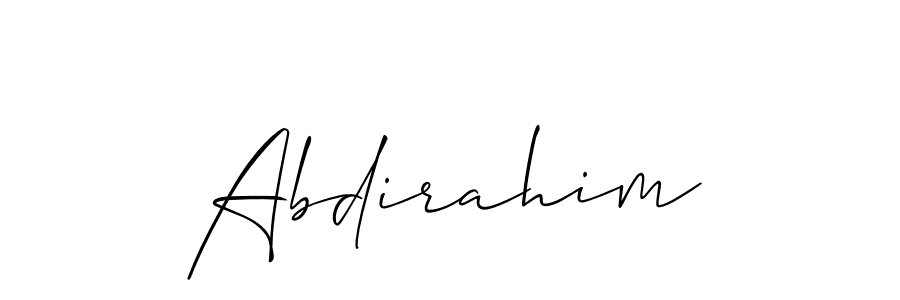 Similarly Allison_Script is the best handwritten signature design. Signature creator online .You can use it as an online autograph creator for name Abdirahim. Abdirahim signature style 2 images and pictures png