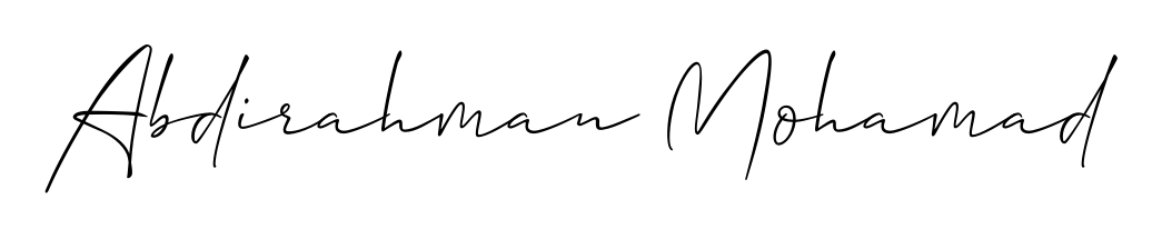 The best way (Allison_Script) to make a short signature is to pick only two or three words in your name. For converting this name Abdirahman Mohamad. Abdirahman Mohamad signature style 2 images and pictures png