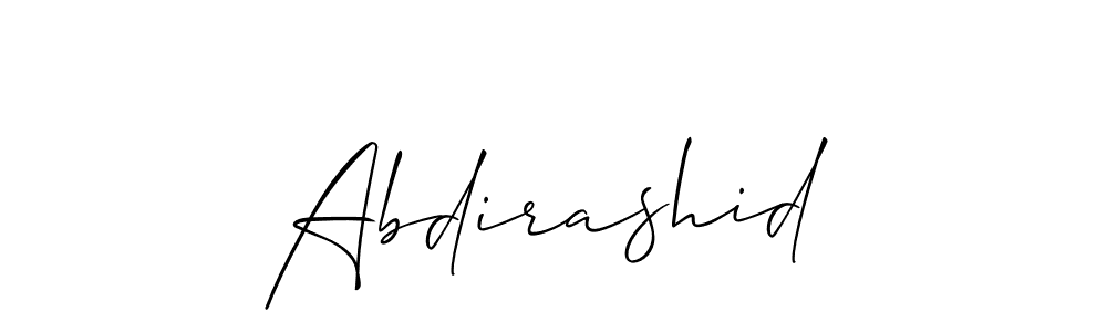 How to make Abdirashid signature? Allison_Script is a professional autograph style. Create handwritten signature for Abdirashid name. Abdirashid signature style 2 images and pictures png