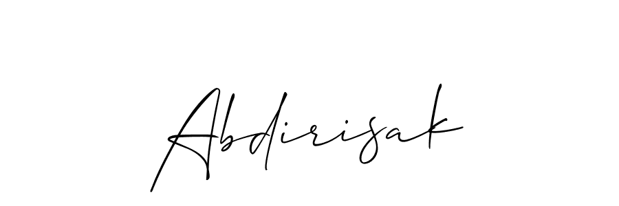 How to make Abdirisak name signature. Use Allison_Script style for creating short signs online. This is the latest handwritten sign. Abdirisak signature style 2 images and pictures png