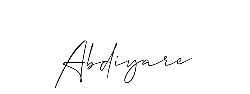 Abdiyare stylish signature style. Best Handwritten Sign (Allison_Script) for my name. Handwritten Signature Collection Ideas for my name Abdiyare. Abdiyare signature style 2 images and pictures png