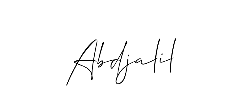 How to make Abdjalil name signature. Use Allison_Script style for creating short signs online. This is the latest handwritten sign. Abdjalil signature style 2 images and pictures png