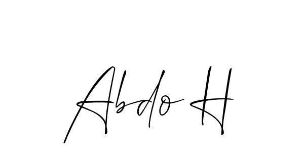 How to make Abdo H signature? Allison_Script is a professional autograph style. Create handwritten signature for Abdo H name. Abdo H signature style 2 images and pictures png