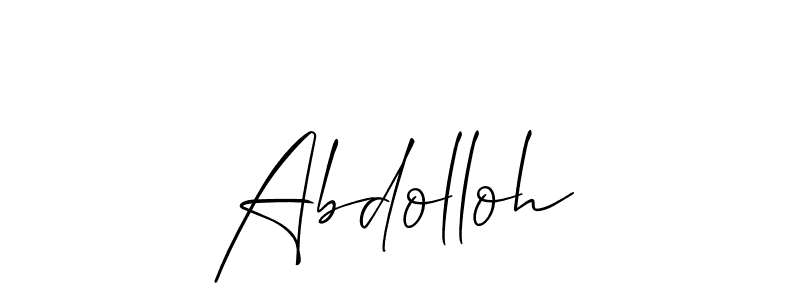 Allison_Script is a professional signature style that is perfect for those who want to add a touch of class to their signature. It is also a great choice for those who want to make their signature more unique. Get Abdolloh name to fancy signature for free. Abdolloh signature style 2 images and pictures png